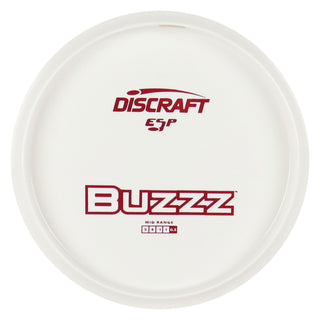 Discraft Disc Golf ESP Buzzz Solid White Midrange Disc 5/4/-1/1 White/Red 177-180g