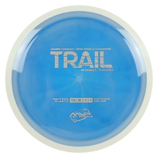 MVP Discs Sports Project Lab Coat James Conrad Neutron Trail Distance Driver 10/5/-1/1 Grey Blue 168 grams