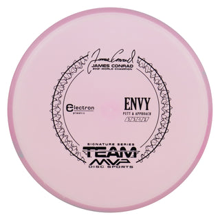 Axiom Disc Golf Electron James Conrad Signature Envy Putter 3/3/0/2 Light Pink/Pink 174 grams