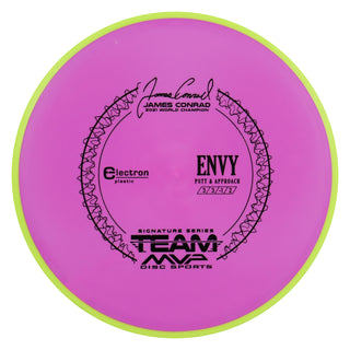 Axiom Disc Golf Electron James Conrad Signature Envy Putter 3/3/0/2 Purple/Lime 166 grams