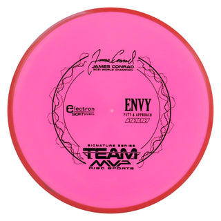Axiom Disc Golf Electron Soft James Conrad Signature Envy Putter 3/3/0/2 Pink/Red Pink 173 grams