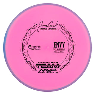 Axiom Disc Golf Electron Soft James Conrad Signature Envy Putter 3/3/0/2 Pink/Purple Pink 171 grams