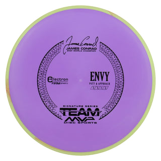 Axiom Disc Golf Electron Firm James Conrad Signature Envy Putter 3/3/0/2 Purple/Yellow Red 174 grams