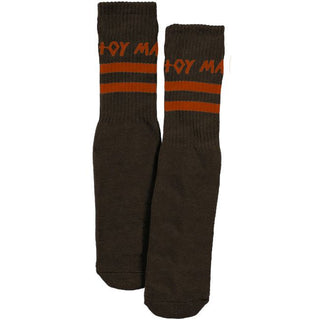 Toy Machine Skateboards Socks Stripes Brown OS Adult Crew