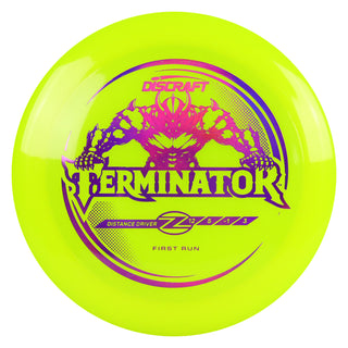 Discraft Disc Golf First Run Z Line Terminator Distance Driver 12/5/-1/3 Yellow/Purple Holo 171g
