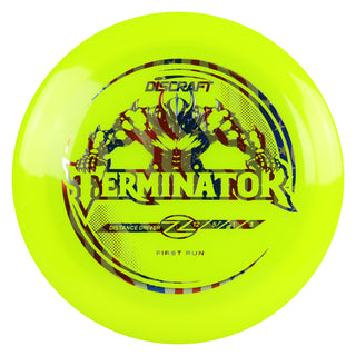 Discraft Disc Golf First Run Z Line Terminator Distance Driver 12/5/-1/3 Yellow/USA 176g