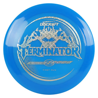 Discraft Disc Golf First Run Z Line Terminator Distance Driver 12/5/-1/3 Blue/Metal Plate 173g