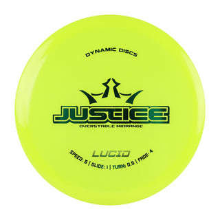 Dynamic Disc Golf Lucid Justice Midrange Disc 5/1/0.5/4 Yellow/Green 174 grams