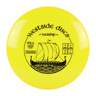 Westside Disc Golf Tournament Warship Midrange Disc 5/6/0/1 Yellow/Black 178 grams