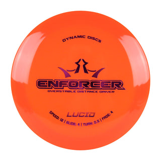 Dynamic Disc Golf Lucid Enforcer Distance Driver 12/4/0.5/4 Orange/Purple 173 grams