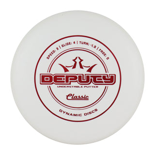 Dynamic Disc Golf Classic Deputy Putter 3/4/-1.5/0 White/Red 174 grams