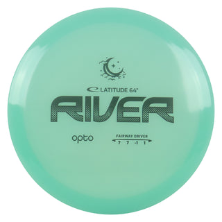 Latitude 64 Disc Golf Opto Moonshine River Fairway Driver 7/7/-1/1 Blue/Glow Black 175 grams