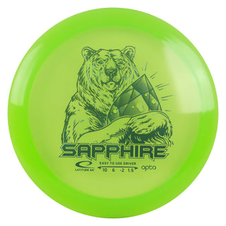 Latitude 64 Disc Golf Opto Sapphire Distance Driver 10/6/-2/1.5 Green/Turquoise 164 grams