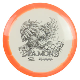 Latitude 64 Disc Golf Gold Orbit Diamond Fairway Driver 8/6/-3/1 Bright Orange/Black 156 grams