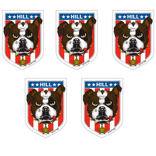Powell Peralta Skateboard Sticker Frankie Hill Bulldog 3" x 4.8" 5-Pack