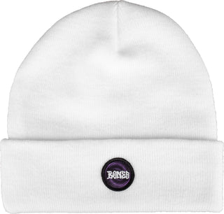 Bones Wheels Skateboard Beanie Originals White with Pink Patch