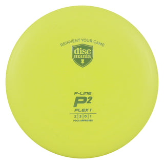 Discmania Disc Golf P-Line P2 Flex 1 Putt and Approach 2/3/0/1 Yellow/Teal 174 grams
