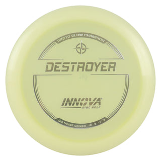 Innova Disc Golf Proto Glow Champion Destroyer Distance Driver 12/5/-1/3 Silver 165 grams