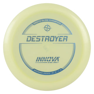 Innova Disc Golf Proto Glow Champion Destroyer Distance Driver 12/5/-1/3 Blue 173 grams