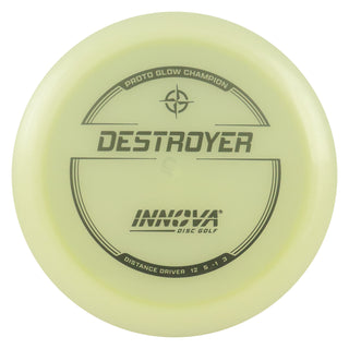 Innova Disc Golf Proto Glow Champion Destroyer Distance Driver 12/5/-1/3 Black 171 grams