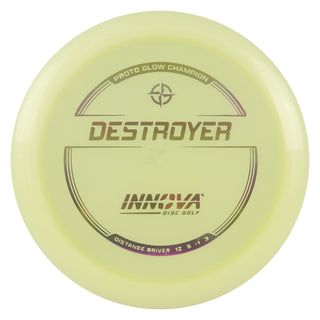 Innova Disc Golf Proto Glow Champion Destroyer Distance Driver 12/5/-1/3 Purple Metallic 167 grams