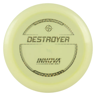 Innova Disc Golf Proto Glow Champion Destroyer Distance Driver 12/5/-1/3 Gold Checkers 168 grams