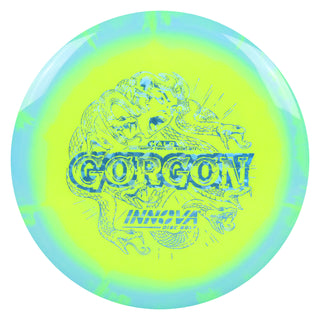 Innova Disc Golf Halo Star Gorgon Distance Driver 10/6/-2/1 Light Blue Yellow/Blue Shatter 170 grams