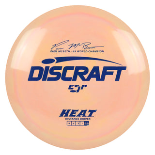 Discraft Disc Golf Paul McBeth Signature ESP Heat Distance Driver 9/6/-3/1 Peach/Navy 170-172g