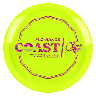 Climo Disc Golf First Run Victory Line Coast Midrange 6/6/-1/1 DayGlo/Magenta Shatter 174g