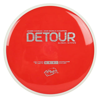 MVP Discs Sports Project Lab Coat James Conrad Neutron Detour Midrange 5/5/-2/1 Red 169 grams