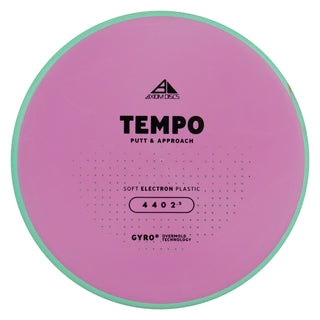 Axiom Disc Golf Electron Soft Tempo Putt and Approach 4/4/0/2.5 Pink/Teal 168 grams