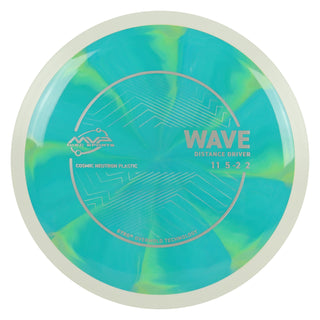 MVP Discs Sports Project Lab Coat Cosmic Neutron Wave Distance Driver 11/5/-2/2 Aqua Yellow 168 grams