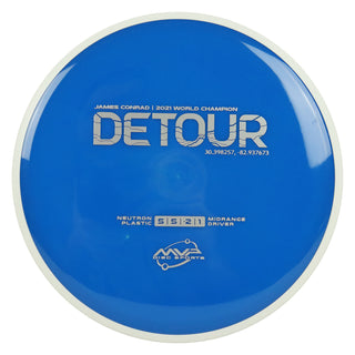 MVP Discs Sports Project Lab Coat James Conrad Neutron Detour Midrange 5/5/-2/1 Blue 169 grams