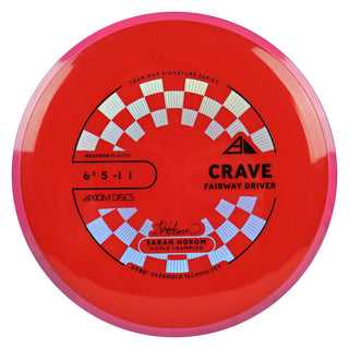 Axiom Discs Project Lab Coat Sarah Hokom Neutron Crave Fairway Driver 6.5/5/-1/1 Red/Pink Purple 161 grams