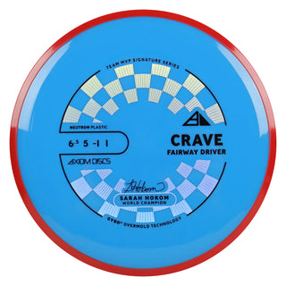 Axiom Discs Project Lab Coat Sarah Hokom Neutron Crave Fairway Driver 6.5/5/-1/1 Blue/Red 167 grams