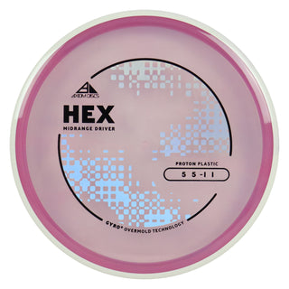Axiom Discs Project Lab Coat Proton Hex Midrange Disc 5/5/-1/1 Pink/White 169 grams