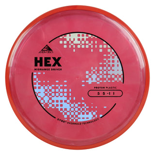 Axiom Discs Project Lab Coat Proton Hex Midrange Disc 5/5/-1/1 Cloudy Red/Red 169 grams