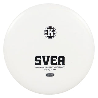 Kastaplast Disc Golf K3 Hard Svea Midrange 5/6/-1/0 White/Black 178 grams
