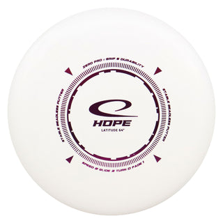 Latitude 64 Disc Golf Zero Pro Hope Putter 2/3/0/1 White/Purple 175 grams