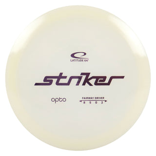 Latitude 64 Disc Golf Opto Striker Fairway Driver 8/5/0/2 White/Lavender 174 grams