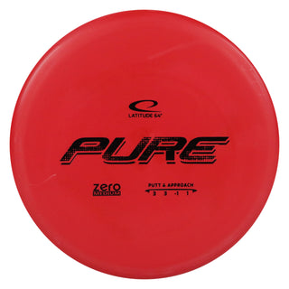 Latitude 64 Disc Golf Zero Medium Pure Putter 3/3/-1/1 Red/Black 173 grams
