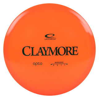 Latitude 64 Disc Golf Opto Claymore Midrange 5/5/-1/1 Orange/Green 174 grams