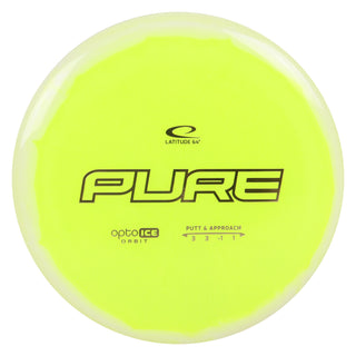 Latitude 64 Disc Golf Opto-Ice Orbit Pure Putter 3/3/-1/1 Yellow/Gold 175 grams