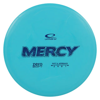 Latitude 64 Disc Golf Zero Soft Mercy Putter 2/4/0/1 Turquoise/Blue 176 grams