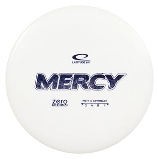 Latitude 64 Disc Golf Zero Medium Mercy Putter 2/4/0/1 White/Blue 173 grams