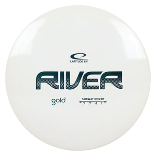 Latitude 64 Disc Golf Gold River Fairway Driver 7/7/-1/1 White/Turquoise 174 grams