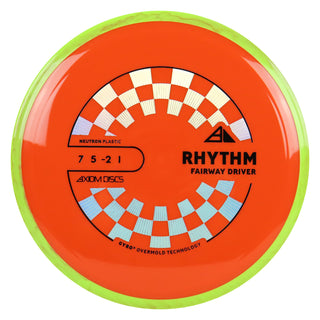 Axiom Discs Project Lab Coat Neutron Rhythm Fairway Driver 7/5/-2/1 Orange/DayGlo Red 166 grams
