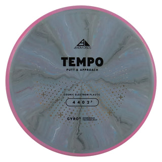 Axiom Disc Golf Cosmic Electron Tempo Putt and Approach 4/4/0/2.5 Black Blue/Pink 170 grams