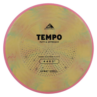 Axiom Disc Golf Cosmic Electron Tempo Putt and Approach 4/4/0/2.5 Brown Swirl/Pink 172 grams