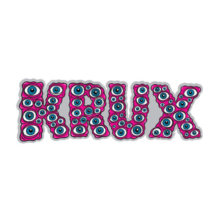 Krux Trucks Sticker FOS Eyeballs Clear Mylar Multi 4"